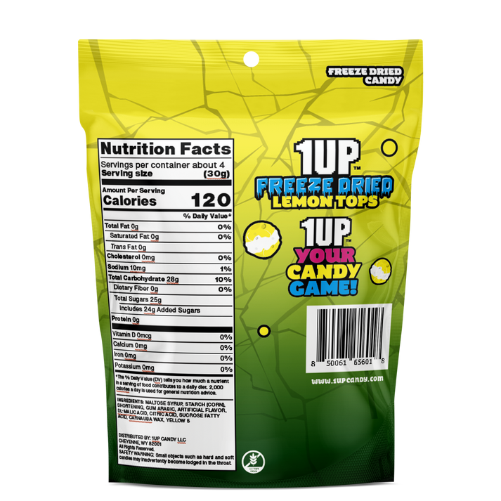 Freeze Dried Lemon Tops – 1UP Candy