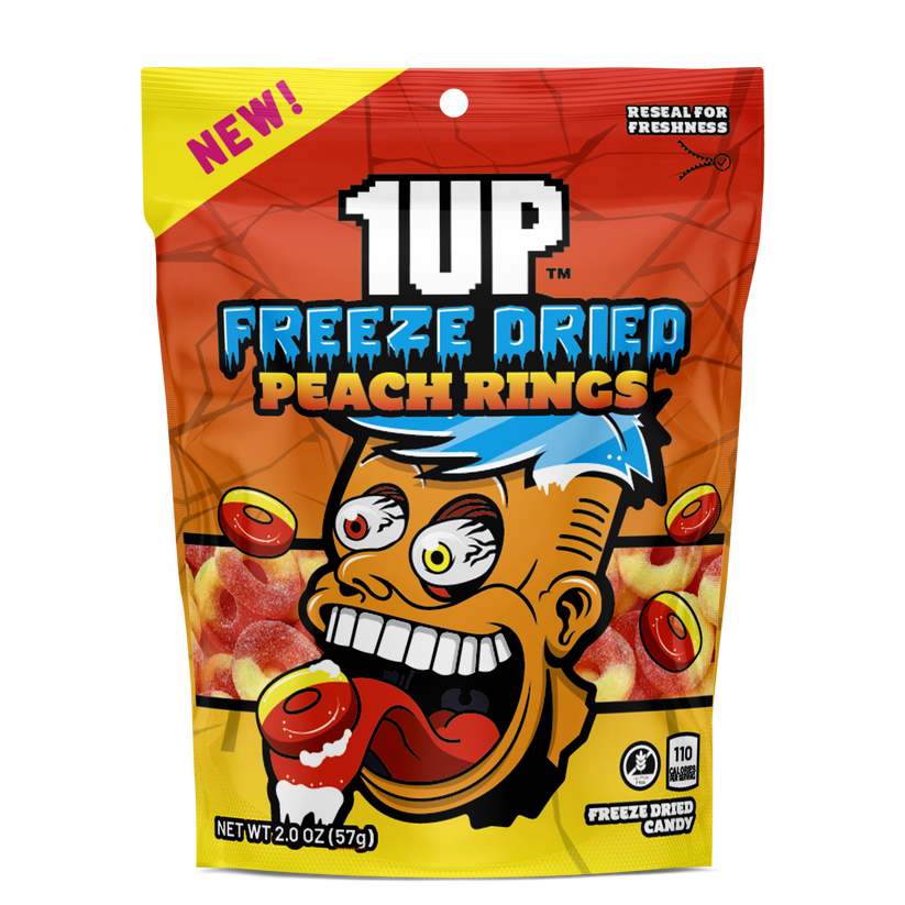 Freeze Dried Peach Rings – 1UP Candy