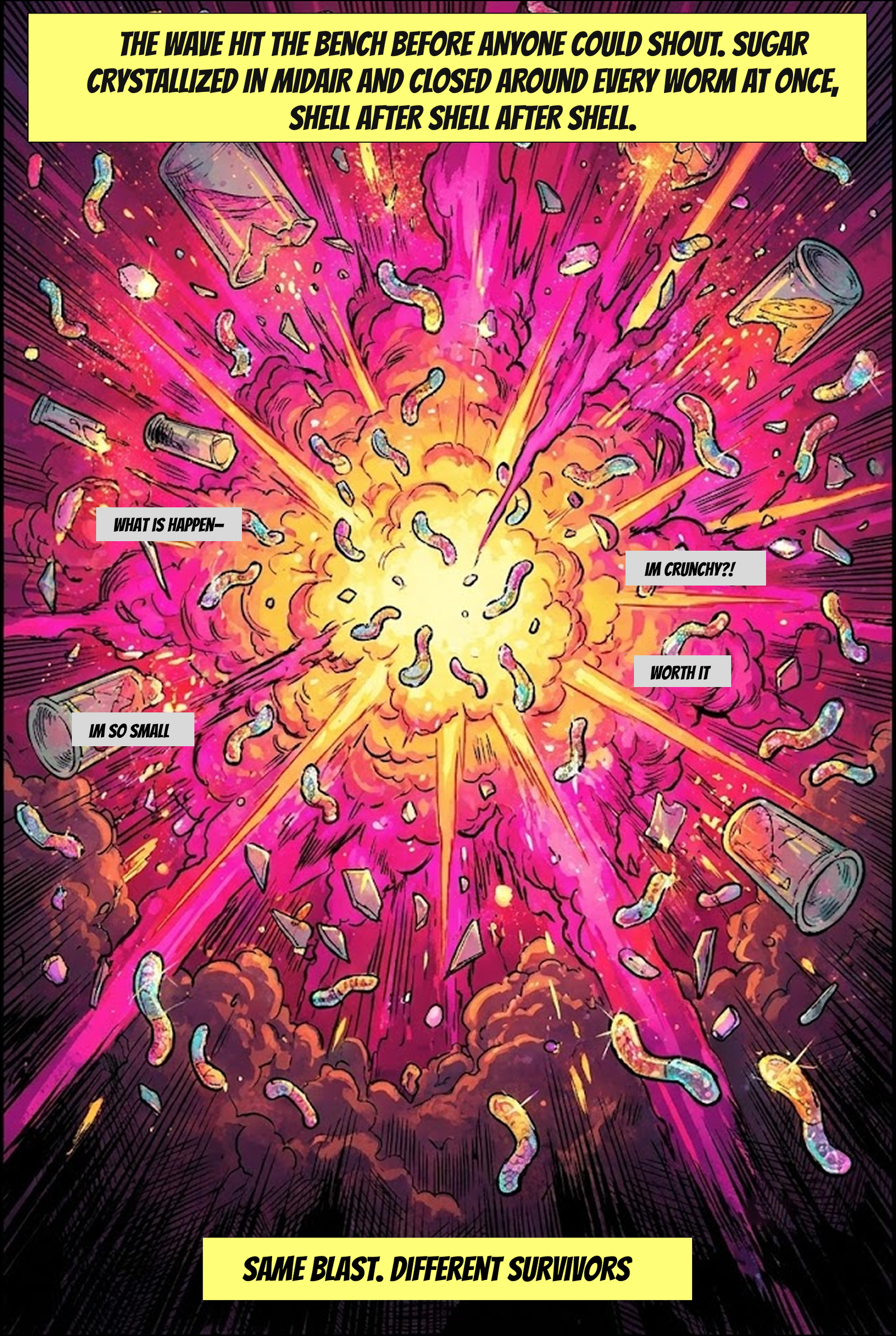 Blasted Mini Worms origin comic panel 2