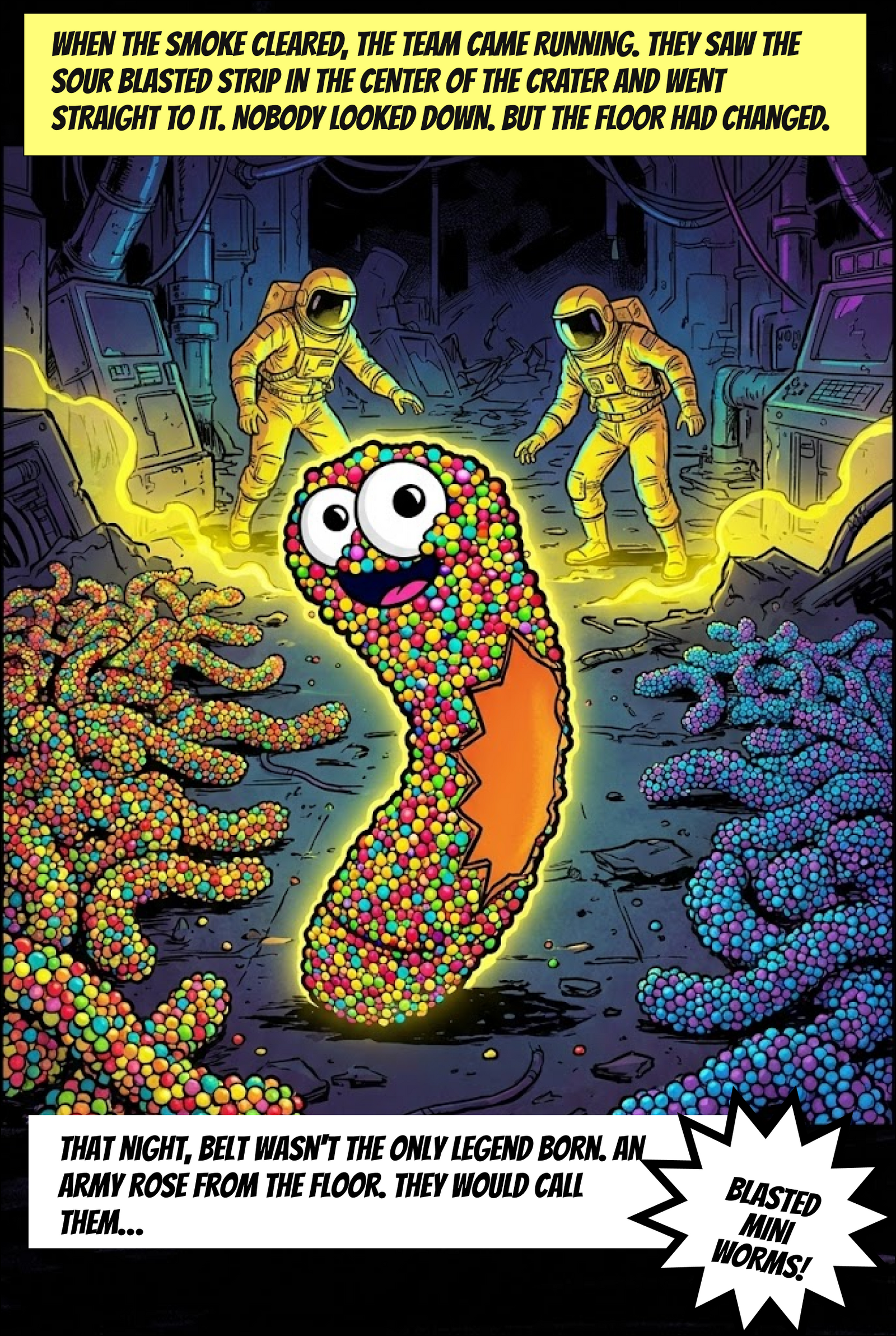 Blasted Mini Worms origin comic panel 3